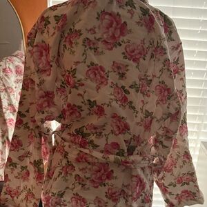 LoveShackFancy Peony Garden Bath Robe Blushing Rose White Pink- Rare